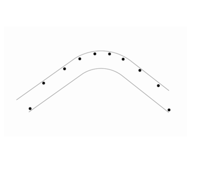 曲線路段上的燈具設(shè)置示意圖