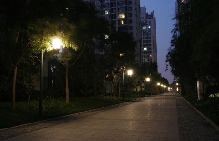 小區(qū)步道庭院燈夜景照明效果