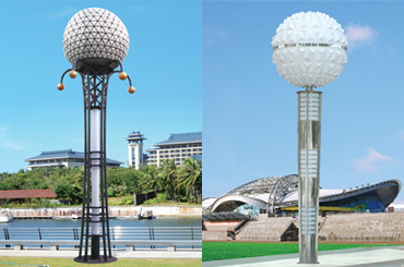 內(nèi)透光立柱式球形景觀燈