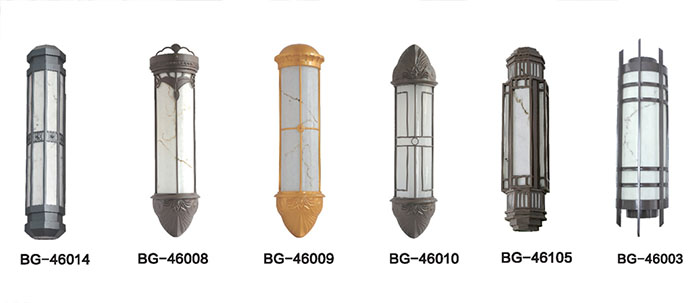 東莞七度照明多款半圓柱白色仿云石墻壁燈圖片