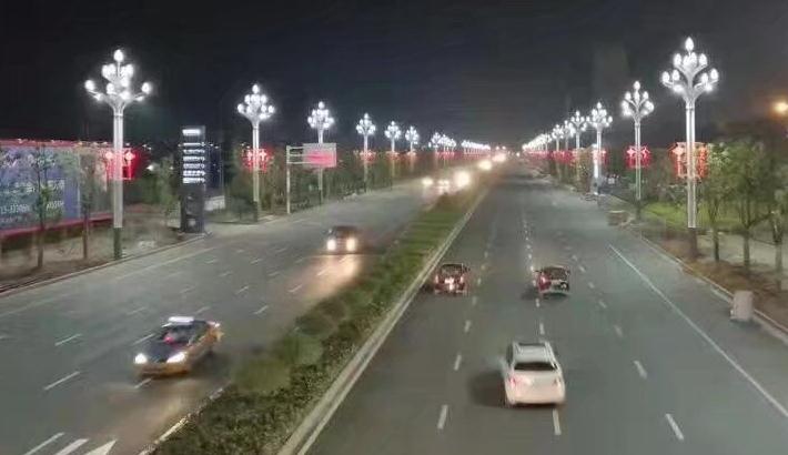 東莞七度照明玉蘭燈道路照明效果實(shí)景圖