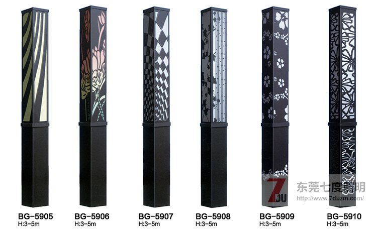 3米-5米高廣場方柱LED景觀燈