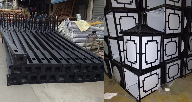 4米單頭特色仿古庭院燈生產(chǎn)成品圖片