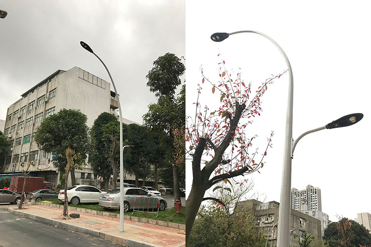 寶劍型LED路燈頭安裝效果實(shí)拍圖片