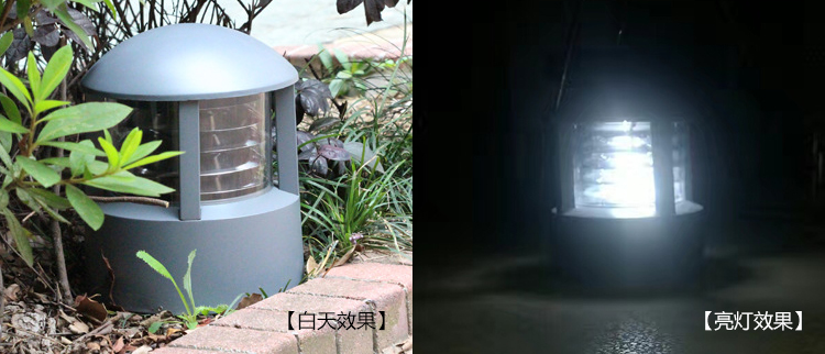 七度照明(QDCPD-YZ003)廣場公園戶外鑄鋁圓頂矮柱草坪燈安裝效果圖片