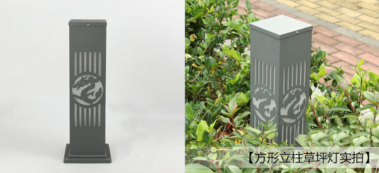 東莞七度照明(QDCPD-003)60cm中式方形立柱LED草坪燈實物圖片