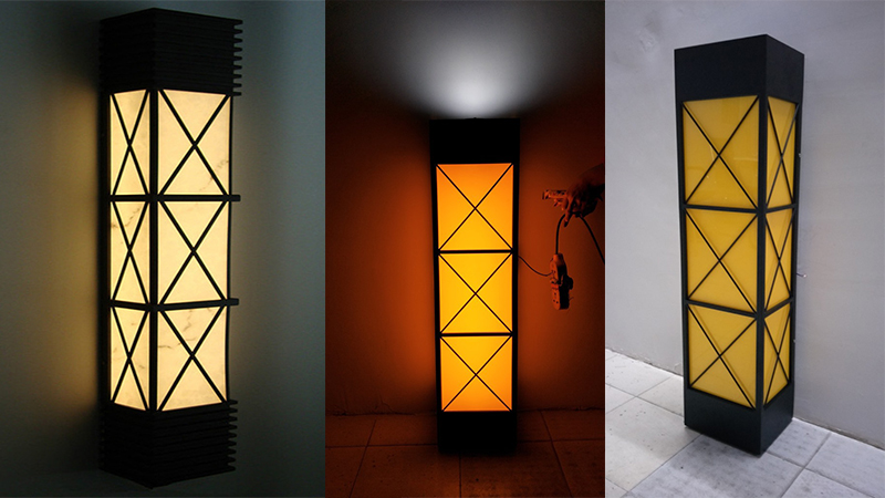 七度照明更多定制(QDQBD-YS010)上下照防水室外仿云石墻壁燈實(shí)物效果展示