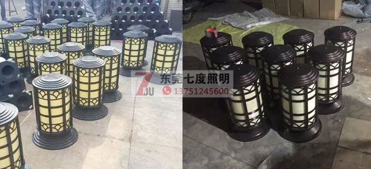 七度照明(QDZTD-009)戶外圓柱仿云石柱頭燈生產(chǎn)實拍圖片
