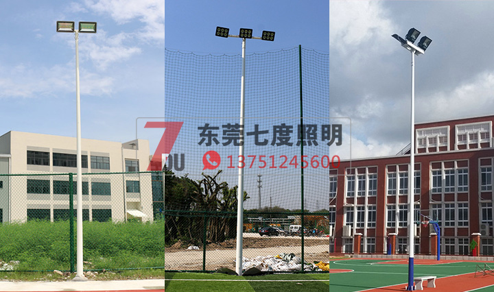 戶外籃球場照明燈桿樣式一:圓錐形立桿圖片樣式