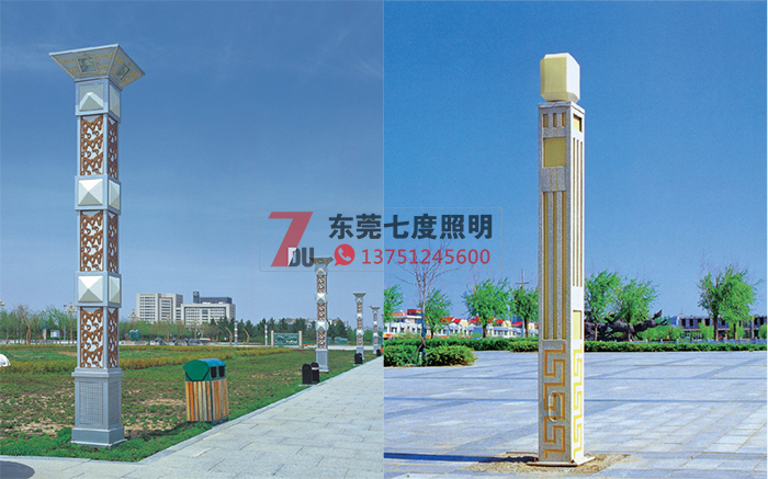 廣場(chǎng)園林景觀燈柱安裝效果圖片
