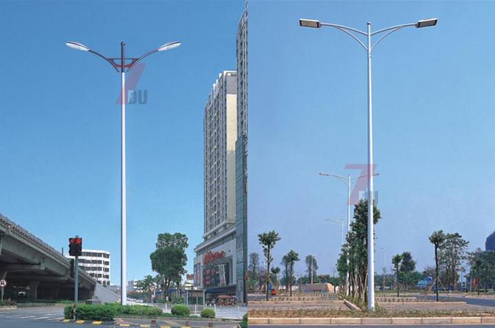 常規(guī)平行雙挑懸臂路燈桿樣式選型圖片一