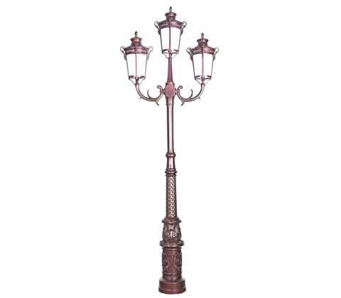 3.2米三頭精鑄鋁歐式庭院燈