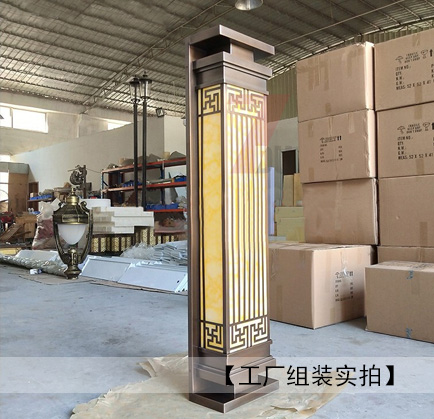 戶外鍍銅拉絲仿古銅云石墻壁燈工廠成品實(shí)拍圖片