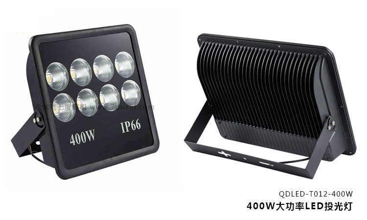 大功率400W戶外LED投光燈正面\背面實拍效果