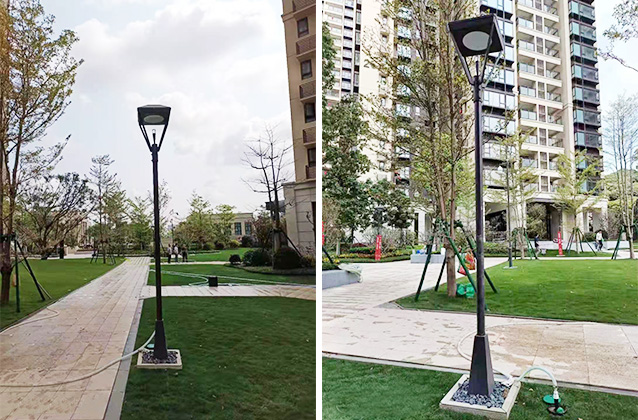 (QDTYD-018)萬科小區(qū)現(xiàn)代新中式單頭庭院燈燈具安裝實(shí)拍