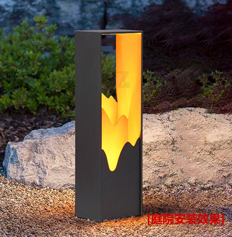 QDCPD-019現(xiàn)代庭院意境山巒特色草坪燈小區(qū)園林安裝效果